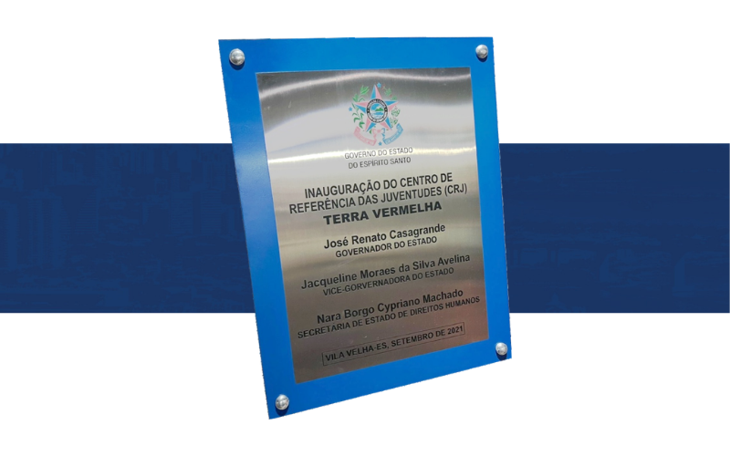 Placa personalizada de inauguração e formatura
