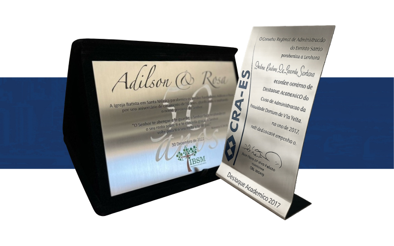 Placa de homenagem personalizada